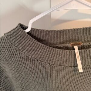 Free People Olive Crew Neck Sweater